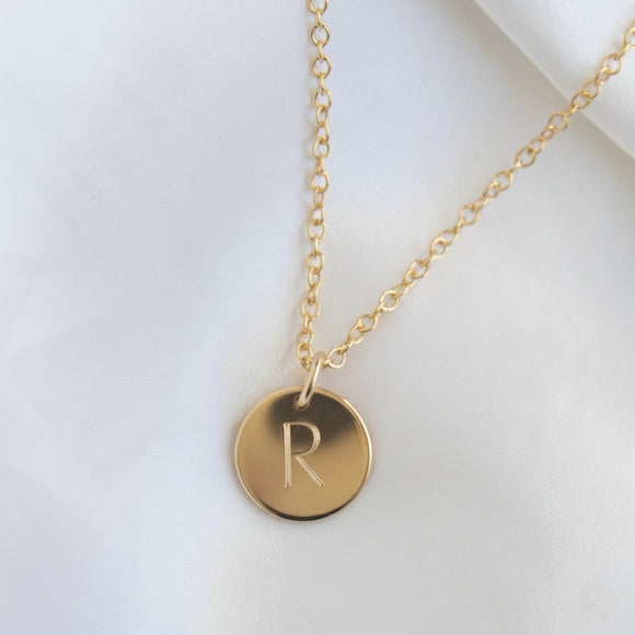 medium gold initial necklace 