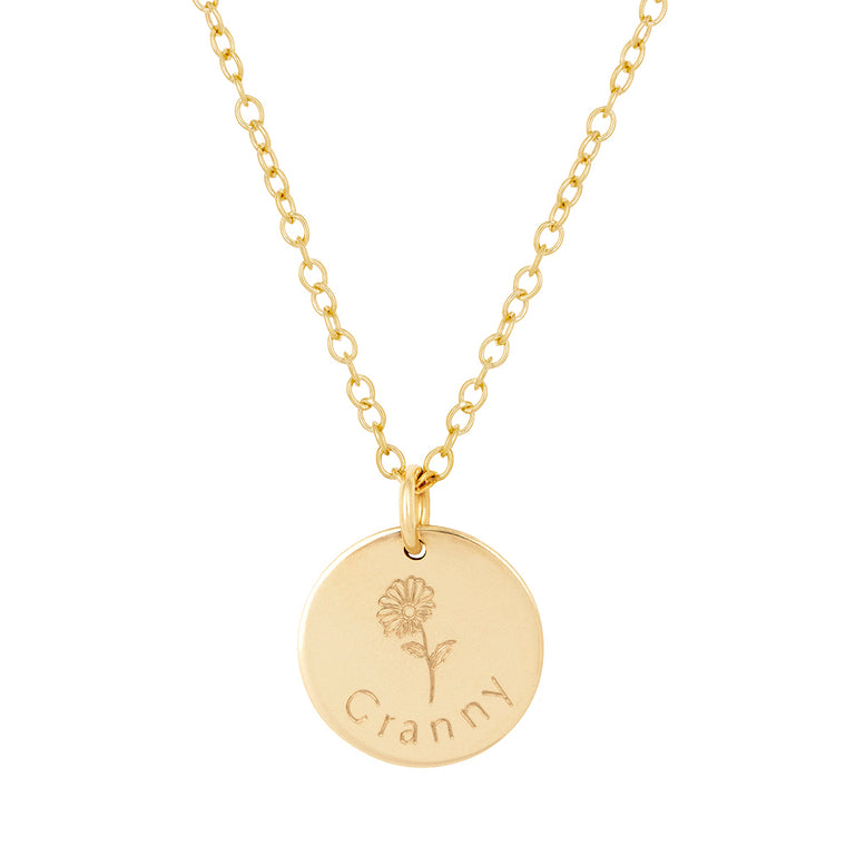 personalised necklace for grandmother gold 