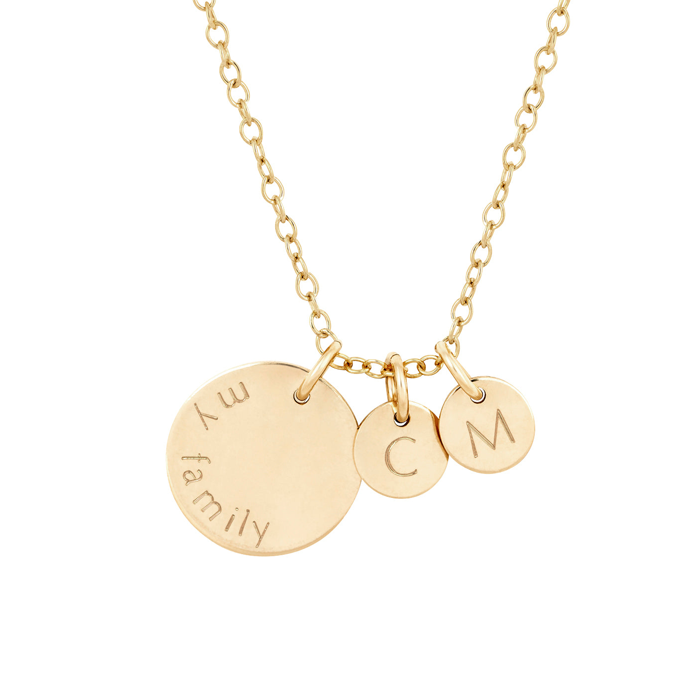 personalised necklace with initials gold 