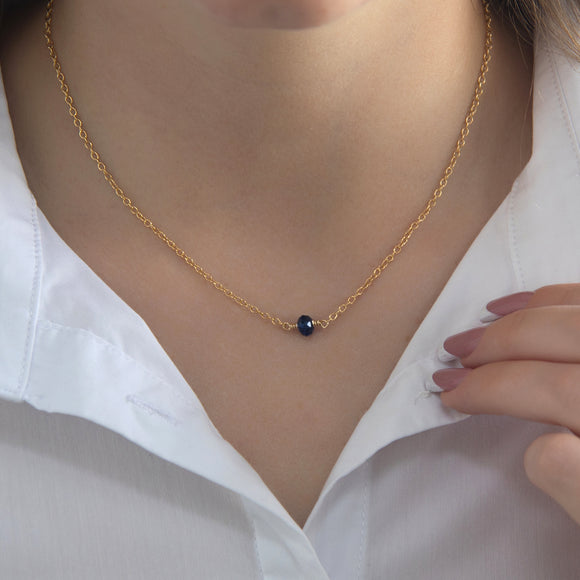 September birthstone necklace gold 