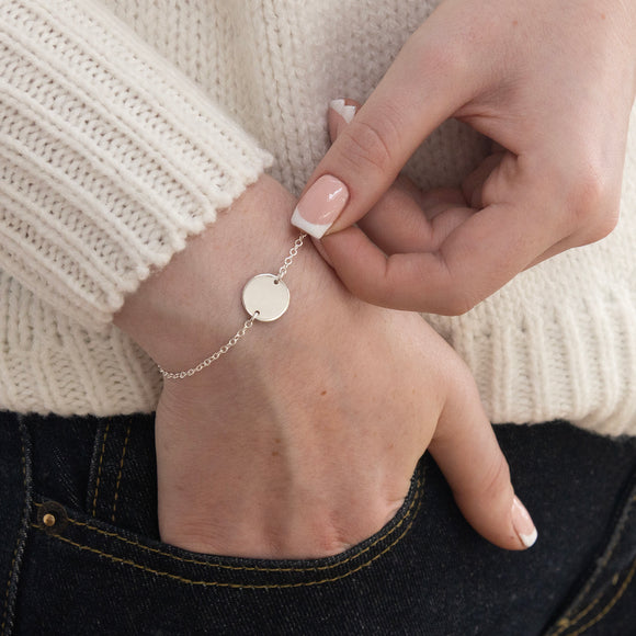 silver birth flower bracelet - sepetmber aster