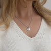 Silver Date and Initial Necklace