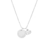 silver midi name and heart necklace. lulu and belle