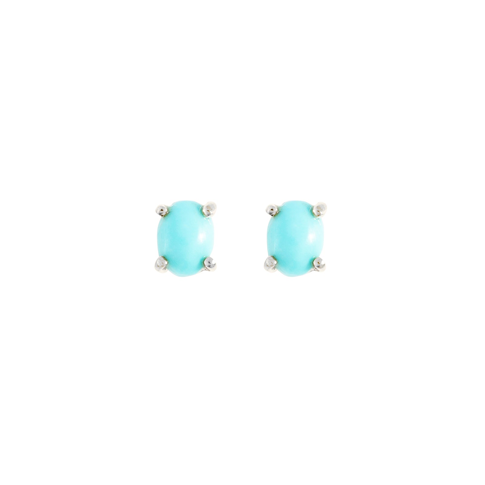 Sterling silver turquoise stud earrings, December birthstone jewellery by Lulu + Belle
