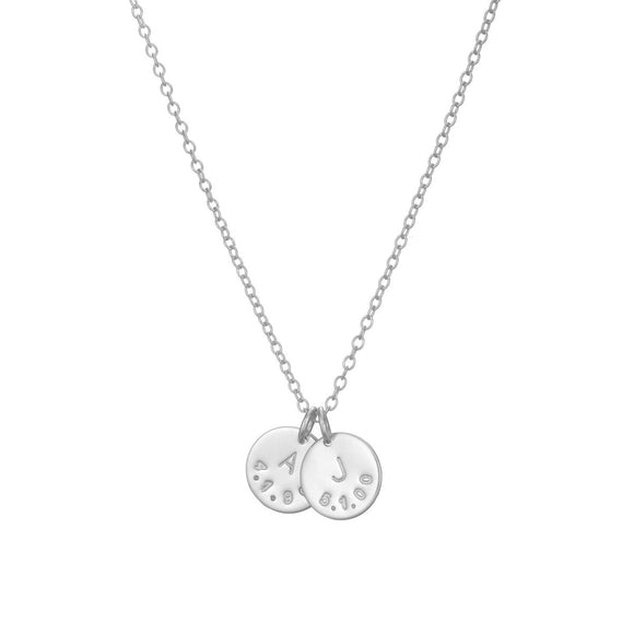 1 additional Silver Date + Letter Disc - Lulu + Belle Jewellery