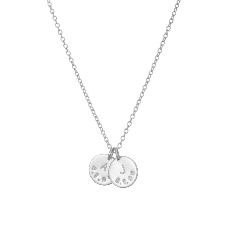 2 additional Silver Date + Letter Disc - Lulu + Belle Jewellery