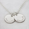 Stamped Edge Personalised Necklace Silver