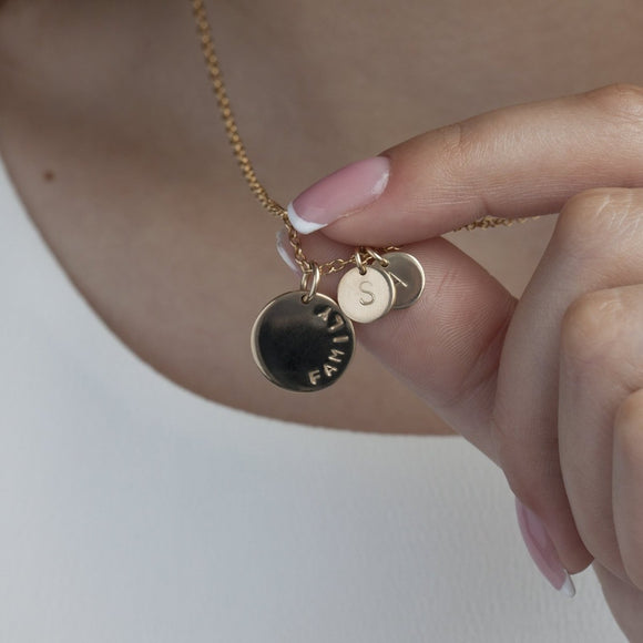 Add a dainty 8 mm disc gold - Lulu + Belle Jewellery