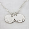 Add two stamped edge name disc silver - Lulu + Belle Jewellery