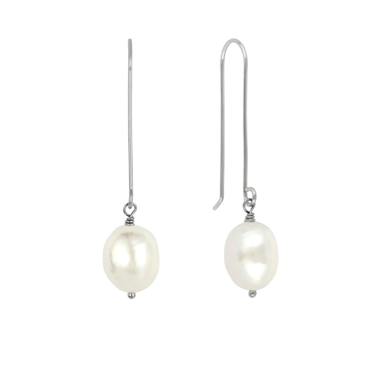 Kiri & Belle Nova Large Baroque Pearl Drop Sterling Earrings in White Kiri & Belle Nova Large Baroque Pearl Drop Sterling Earrings in White