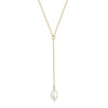 ATHENA Silver or Gold Large Single Pearl Necklace - Lulu + Belle Jewellery