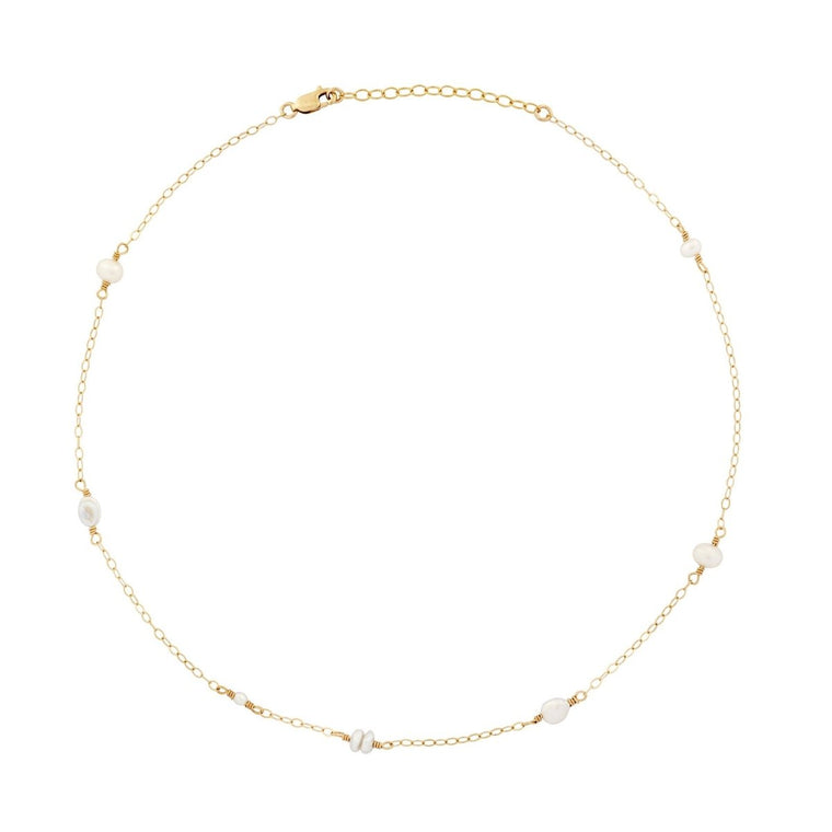 belle floating pearl necklace gold or silver