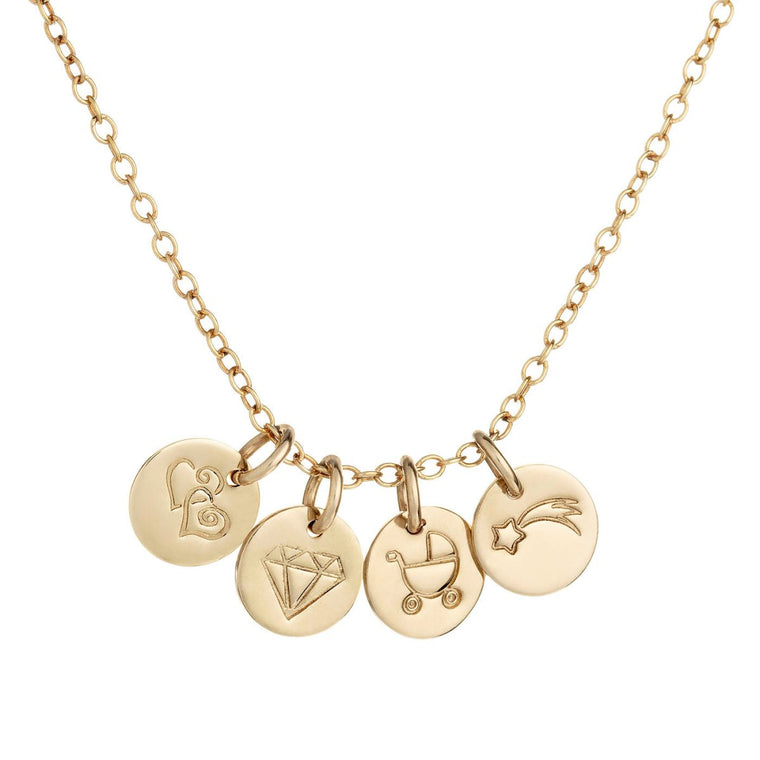 Charm Disc Necklace Gold - Choose Your Charms - Lulu + Belle Jewellery