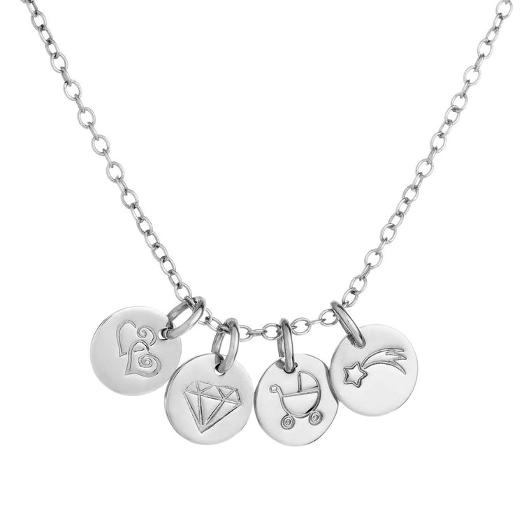 Charm Disc Necklace Silver - Choose Your Charms - Lulu + Belle Jewellery