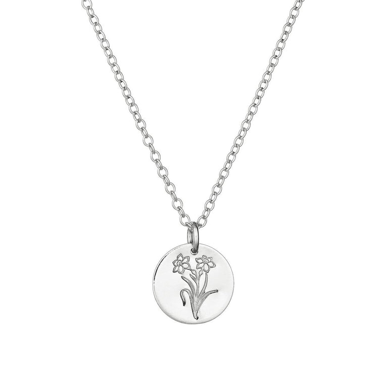 Daffodil Flower Necklace Silver - Lulu + Belle Jewellery