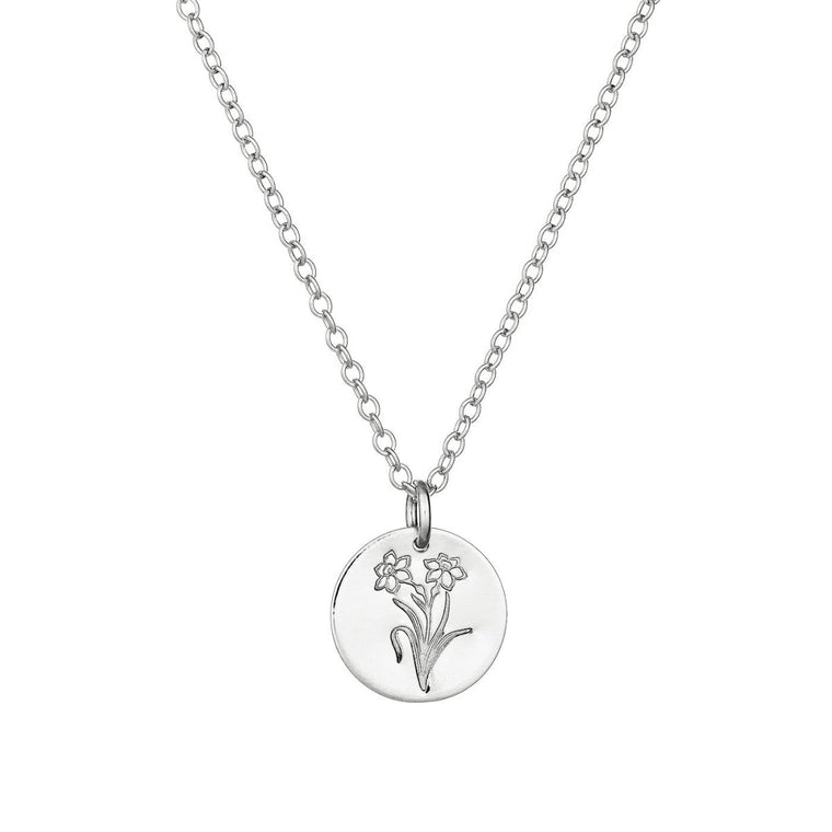 Daffodil Flower Necklace Silver - Lulu + Belle Jewellery