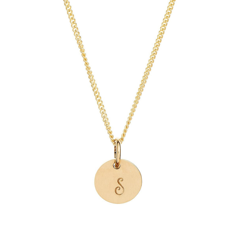 Dainty 9kt Solid Gold Initial Necklace in Script - Lulu + Belle Jewellery