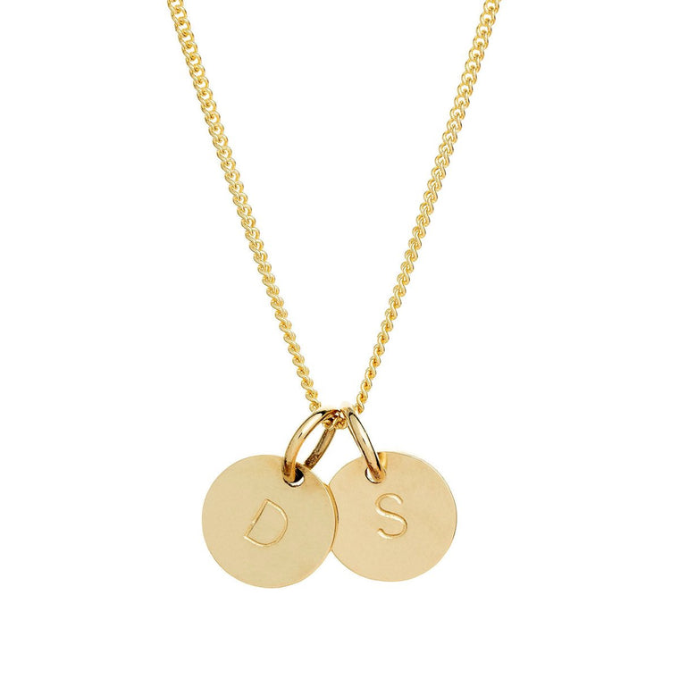 Large Solid Gold Engraved Initial Pendant Necklace | Hand Made in The U.k  Disc - Yahoo Shopping