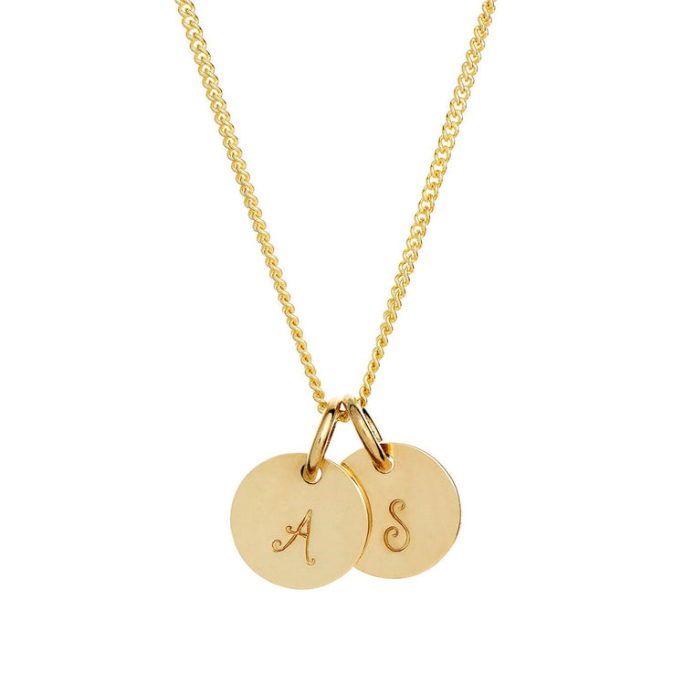 Dainty 9kt Solid Gold Initials Necklace in Script - Lulu + Belle Jewellery