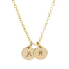 Dainty gold initial necklace multiple discs in script - Lulu + Belle Jewellery