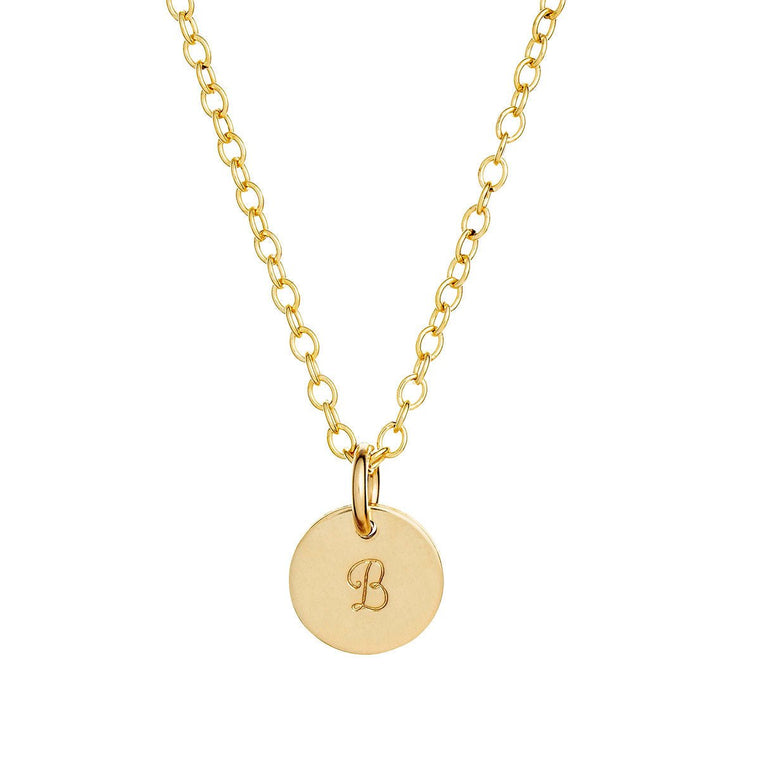 Dainty Gold Initial Necklace Script - Lulu + Belle Jewellery