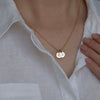 Dainty Gold Initial Necklace Two or More Discs - Lulu + Belle Jewellery