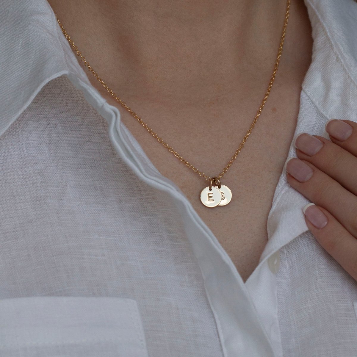 Tiny Initial Necklace W Gold Filled + Vermeil