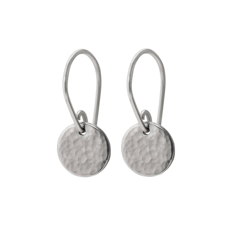 Dainty Hammered Disc Earrings in Silver - Lulu + Belle Jewellery