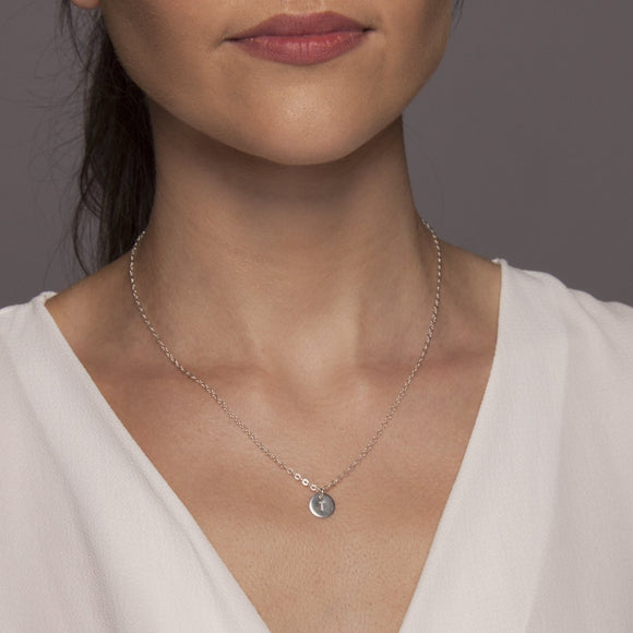 Dainty Sterling Silver Initial Necklace - Lulu + Belle Jewellery