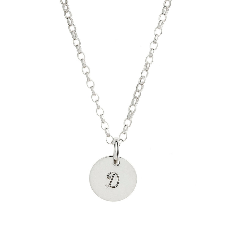 Dainty Sterling Silver Initial Necklace Script - Lulu + Belle Jewellery