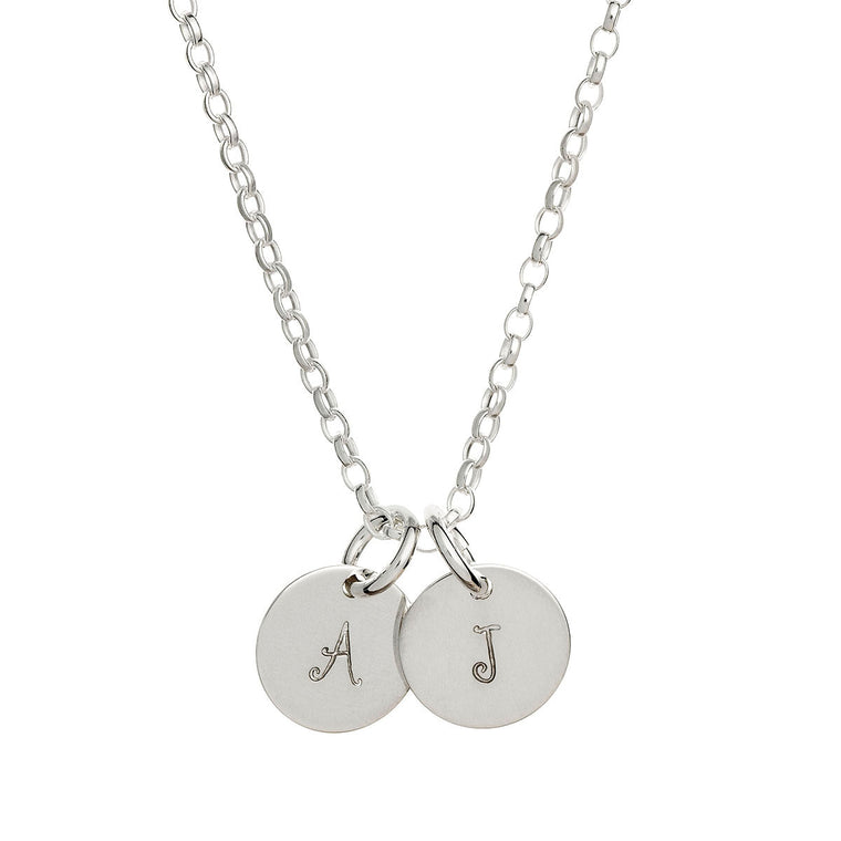 Dainty Sterling Silver Initials Necklace in Script - Lulu + Belle Jewellery