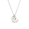 Double Heart Necklace with Initial and Date Silver - Lulu + Belle Jewellery