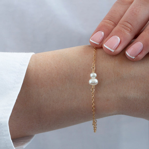 Double Pearl Bracelet - The Two of Us - Lulu + Belle Jewellery