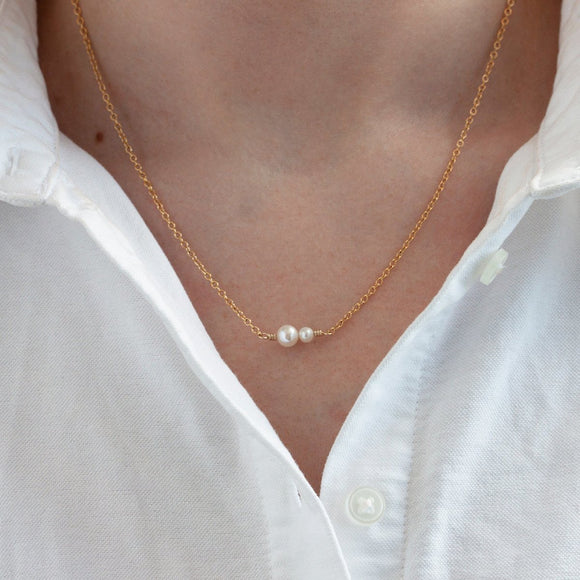 Double Pearl Necklace - The Two of Us - Lulu + Belle Jewellery