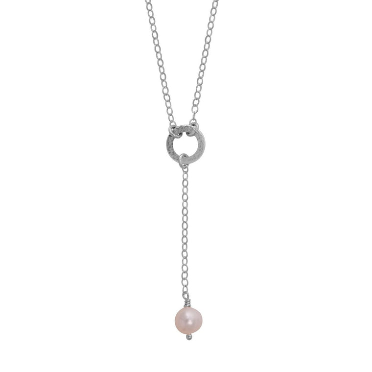 Freshwater Pearl Drop Necklace Silver - Lulu + Belle Jewellery