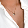 Gold birthstone necklace with heart initial - Lulu + Belle Jewellery