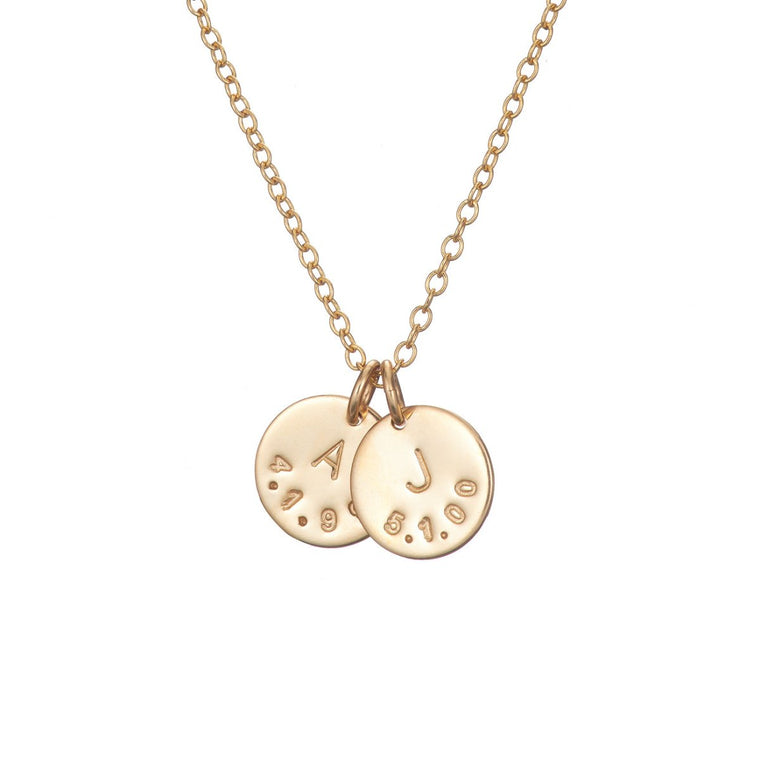 Gold Date and Initial Necklace - Lulu + Belle Jewellery