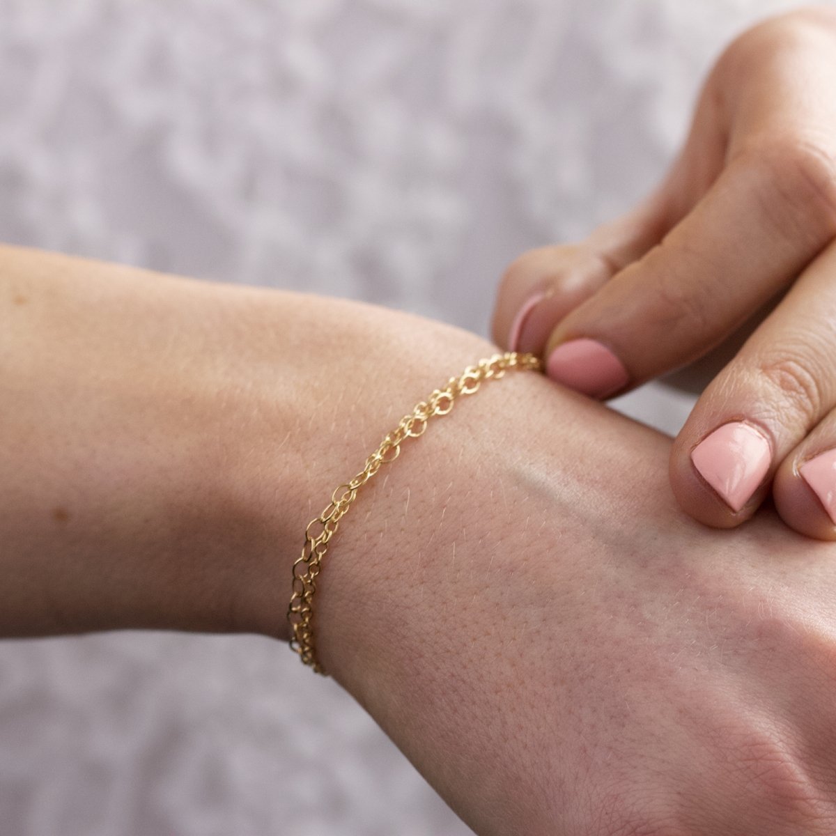 Double chain hotsell gold bracelet