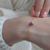 Gold Initial Bracelet with Birthstone - Lulu + Belle Jewellery