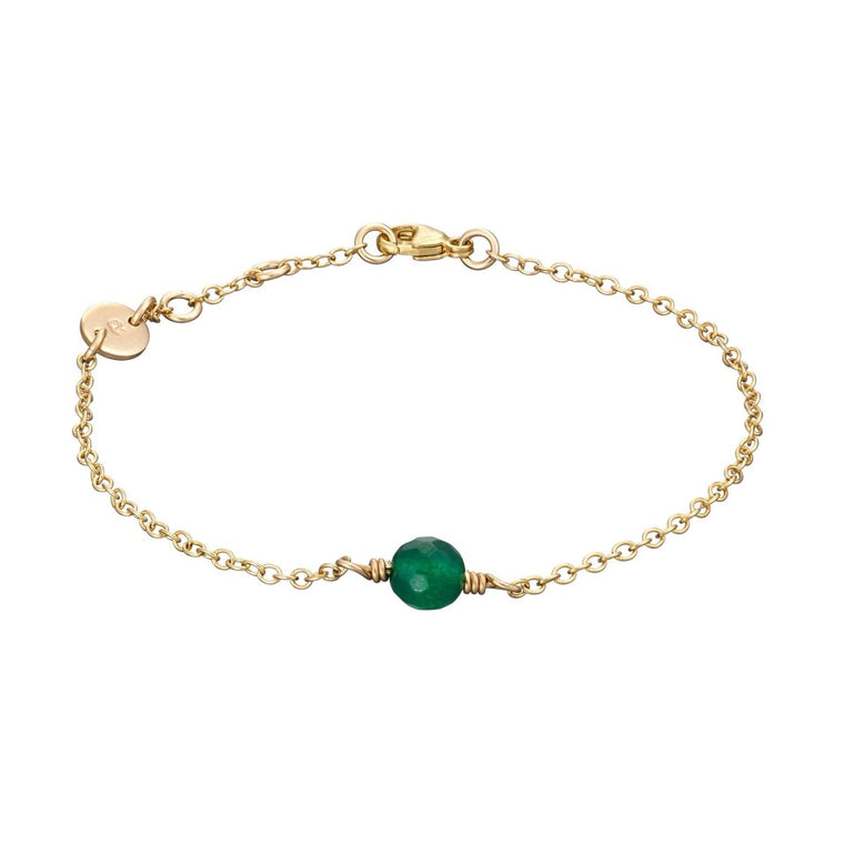 Gold Initial Bracelet with Birthstone - Lulu + Belle Jewellery