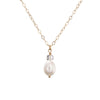 Gold or Silver Single Pearl Necklace - Lulu + Belle Jewellery
