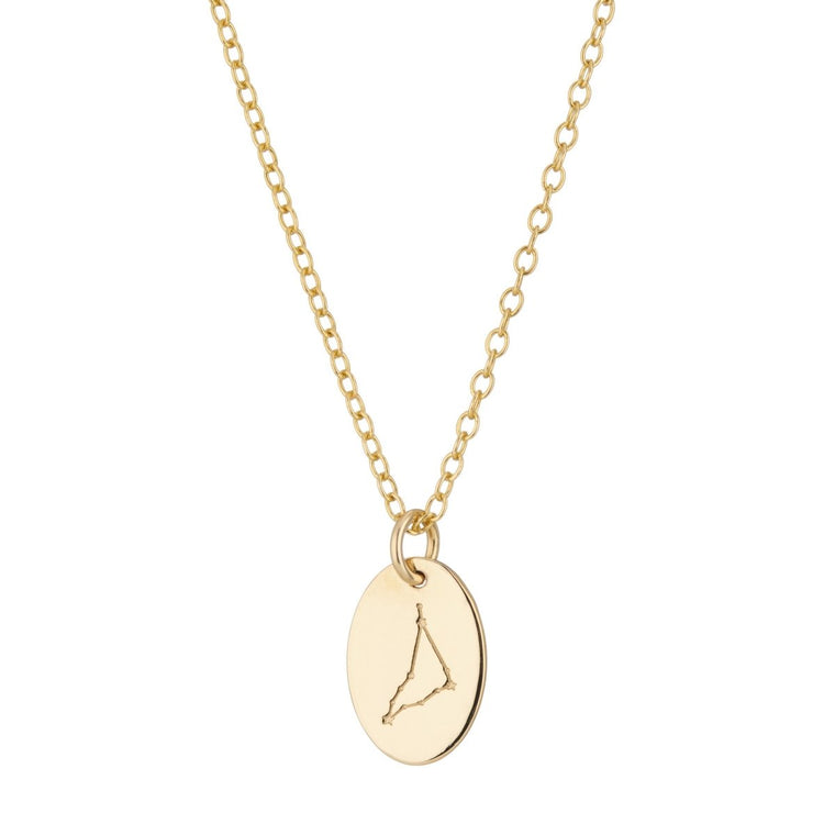 Gold oval star sign necklace - Lulu + Belle Jewellery