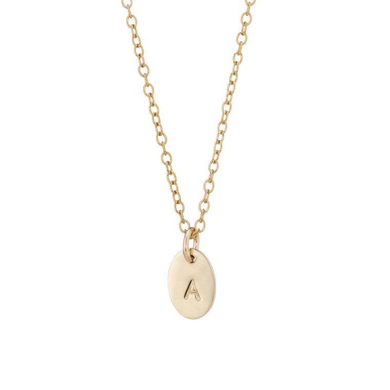Gold oval initial necklace - Lulu + Belle Jewellery