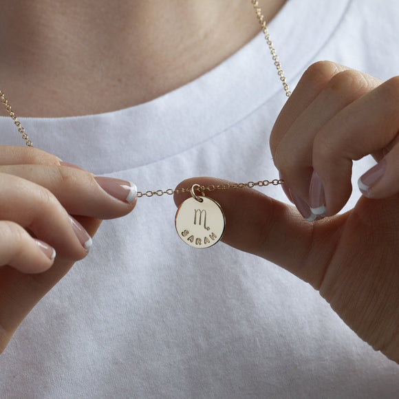 Zodiac Name Necklace Gold - Lulu + Belle Jewellery