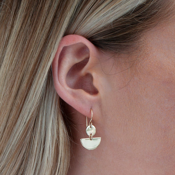 Half Moon Drop Earrings Silver - Lulu + Belle Jewellery