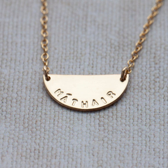 Half Moon Silver or Gold Name Necklace - Lulu + Belle Jewellery