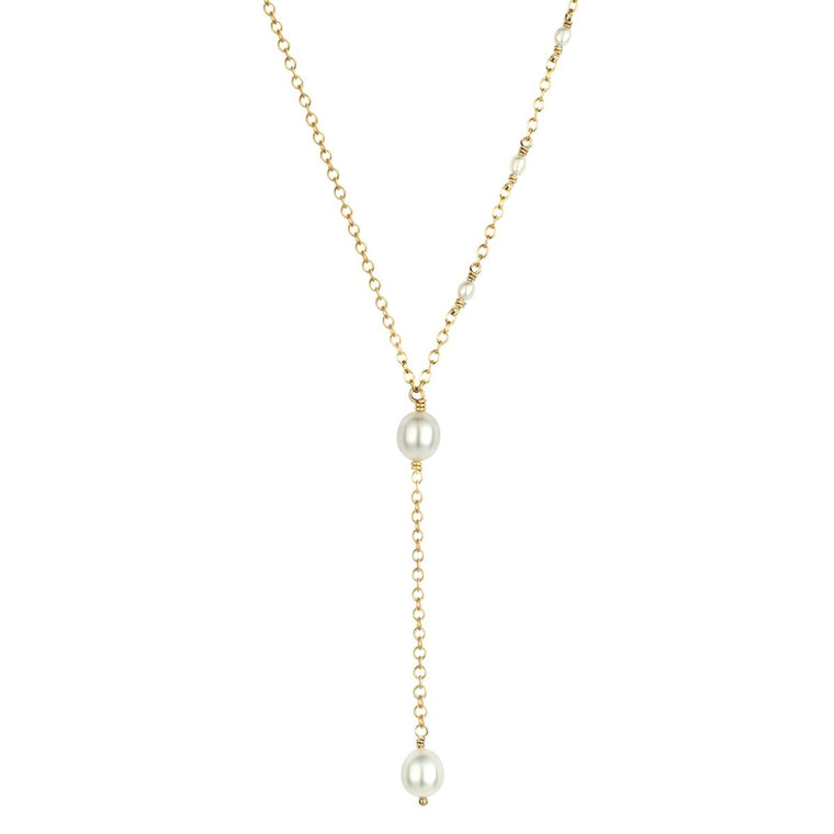 HANNAH Pearl Drop Necklace Gold or Silver - Lulu + Belle Jewellery