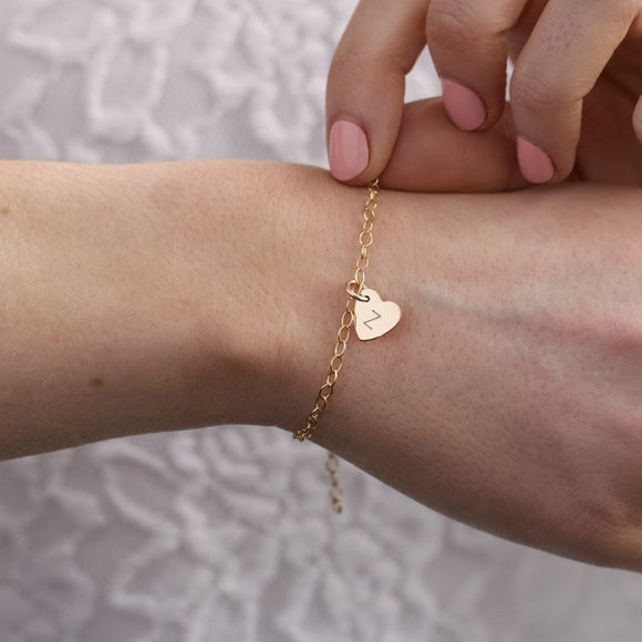 Heart initial bracelet gold - Lulu + Belle Jewellery