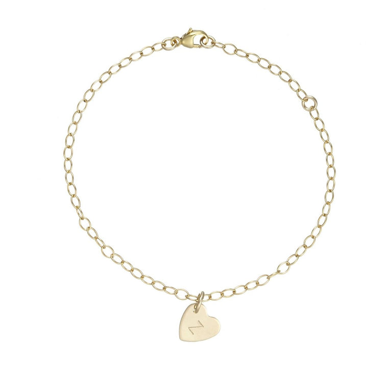 Heart initial bracelet gold - Lulu + Belle Jewellery