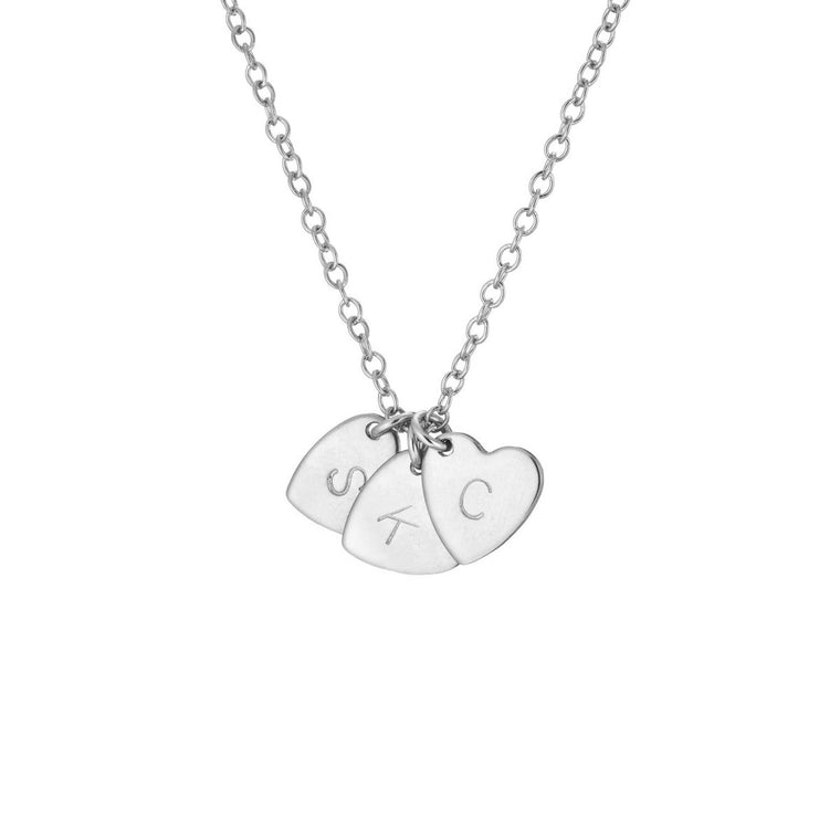 Heart Necklace with Initials Silver - Lulu + Belle Jewellery